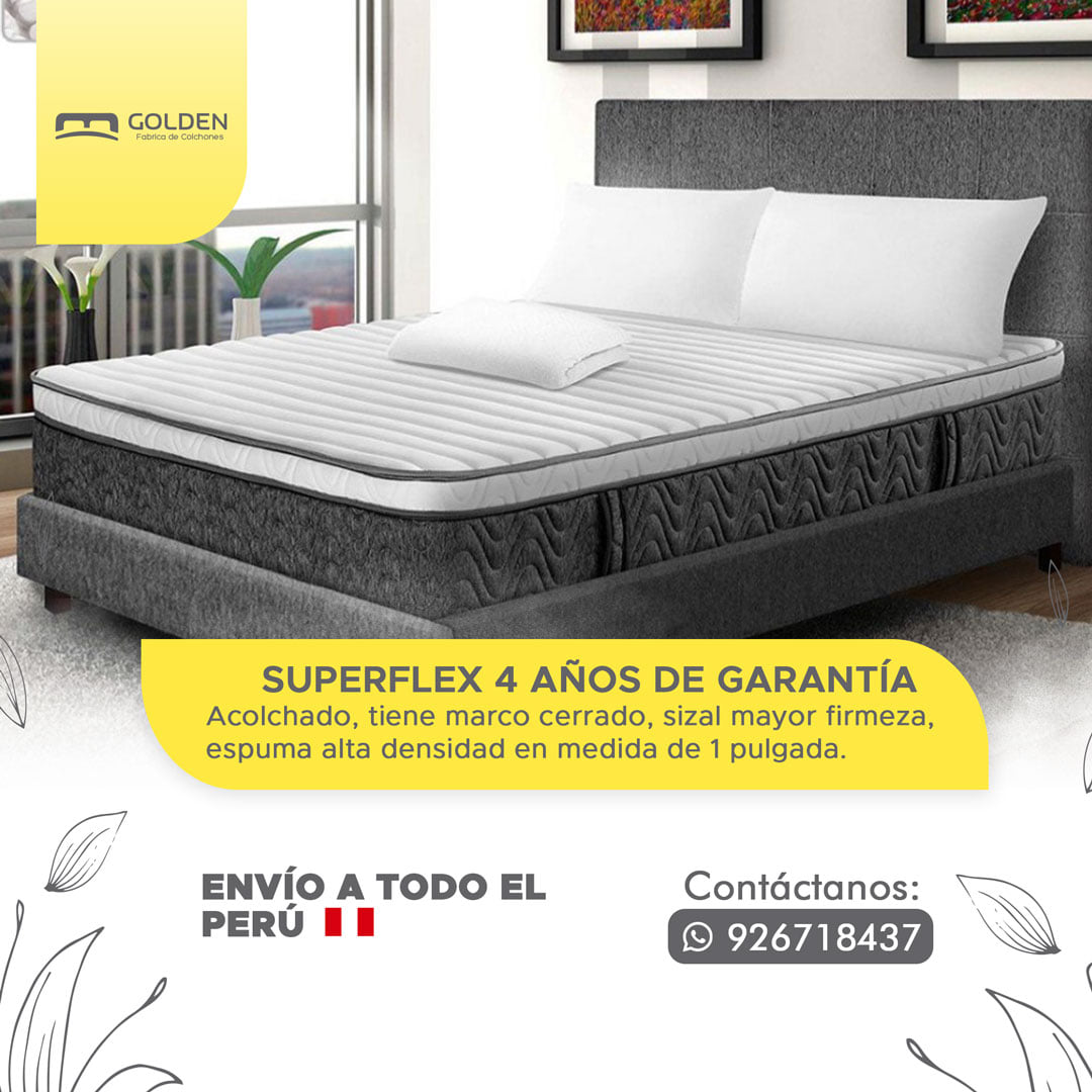 Línea Pocket Golden - Colchón con resortes ensacados independientes que elimina transferencia de movimiento - Ideal parejas 2 plazas